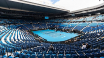 MELBOURNE, AUSTRALIA - FEBRUARY 08: A general view of Rod Laver Arena during Serena Williams versus Laura Siegemund on day one of the 2021 Australian Open at Melbourne Park on February 08, 2021 in Melbourne, Australia. (Photo by Mackenzie Sweetnam/Getty Images)